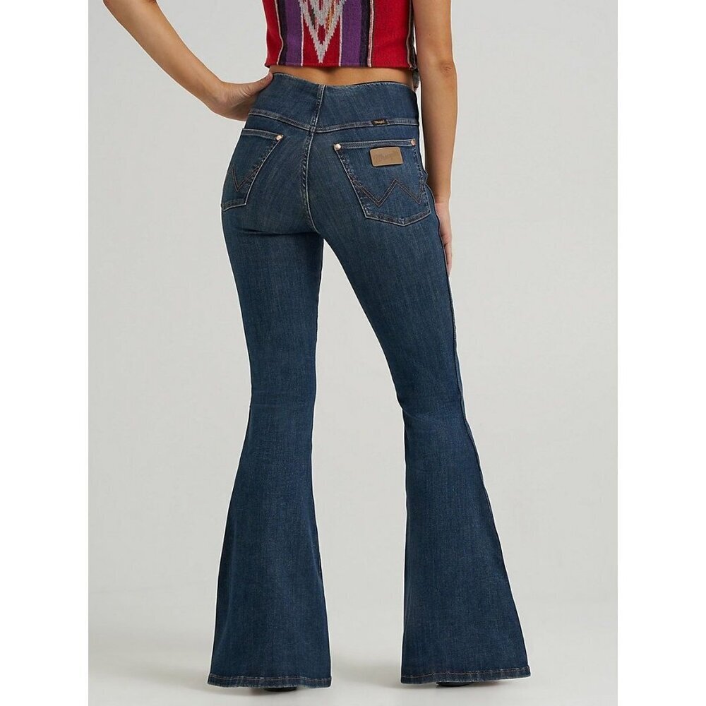 Wrangler Lainey Wilson Women's Pull On Bell Bottom Jeans Dark Wash 112368250